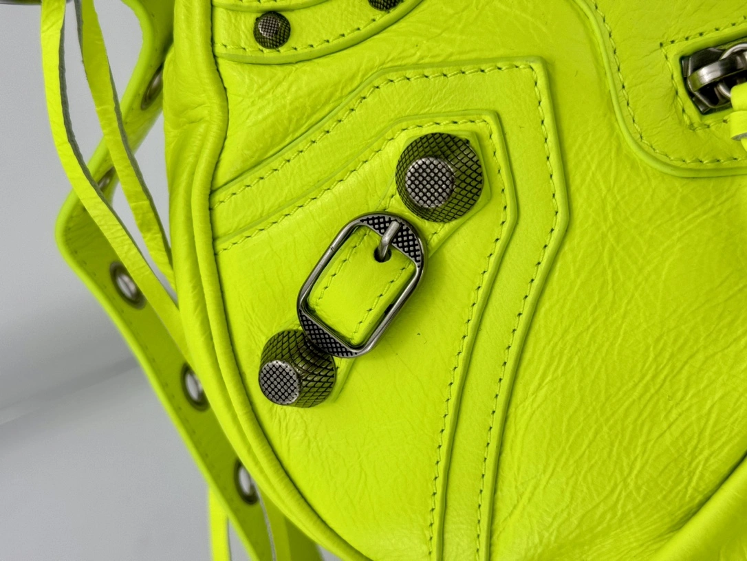Soft Balenciaga Le Cagole Crescent Dumpling Bag in Fluorescent Green 61072