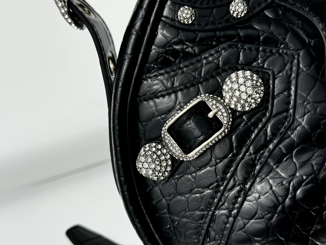 Balenciaga Le Cagole Crocodile-Embossed Half-Moon Bag Bold 61070