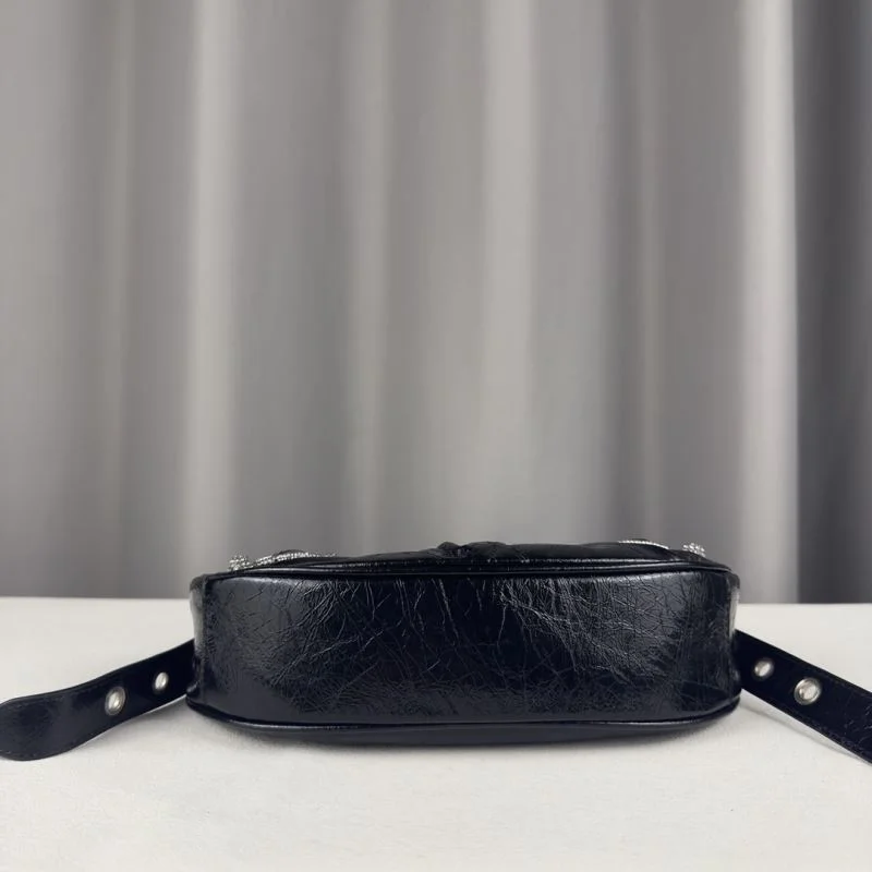 WaterResistant Balenciaga Le Cagole Diamond-Studded Half-Moon Bag 38395