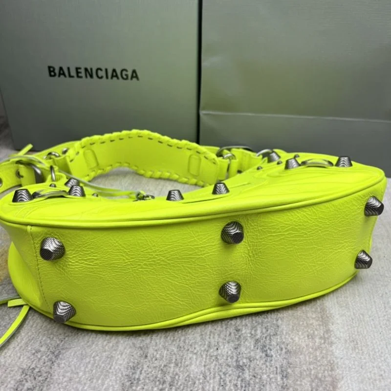 Reliable Balenciaga Le Cagole Fluo Yellow Motorcycle Dumpling Bag 38365