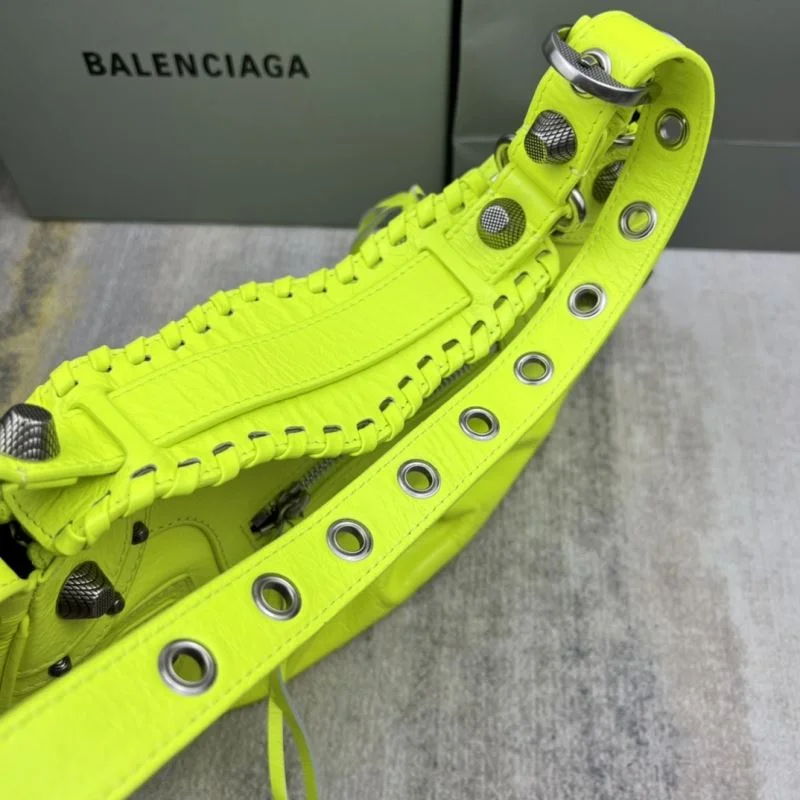 Reliable Balenciaga Le Cagole Fluo Yellow Motorcycle Dumpling Bag 38365