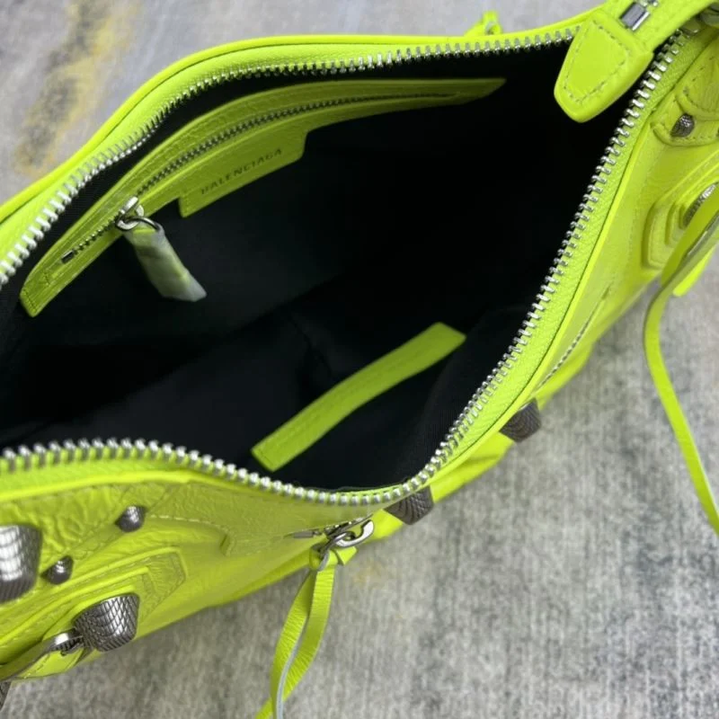 Reliable Balenciaga Le Cagole Fluo Yellow Motorcycle Dumpling Bag 38365