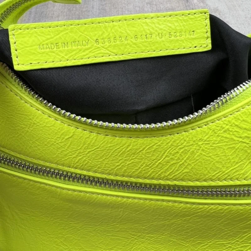 Reliable Balenciaga Le Cagole Fluo Yellow Motorcycle Dumpling Bag 38365