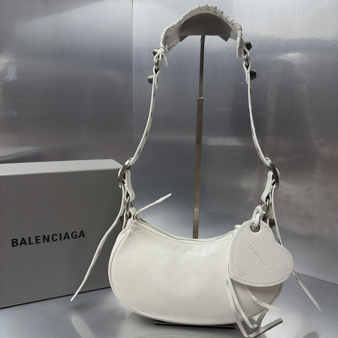 Balenciaga Le Cagole Graffiti Half-Moon Underarm Bag - Retro Rock Sleek 72569