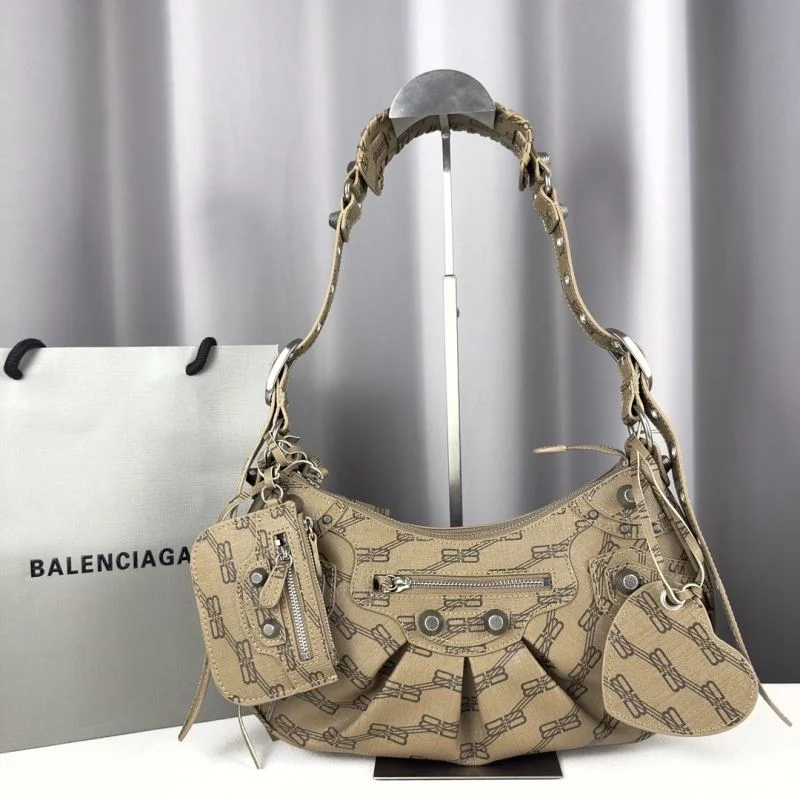 Balenciaga Le Cagole Half-Moon Bag - Brown Old Flower Edition TravelReady 38390