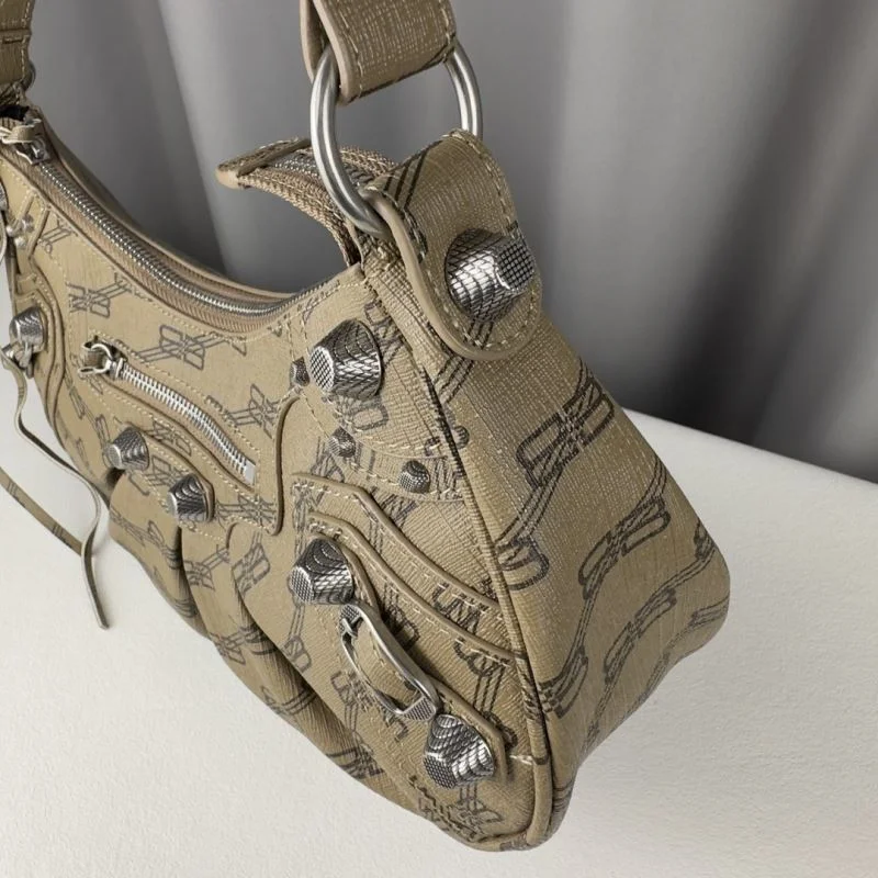 Balenciaga Le Cagole Half-Moon Bag - Brown Old Flower Edition TravelReady 38390