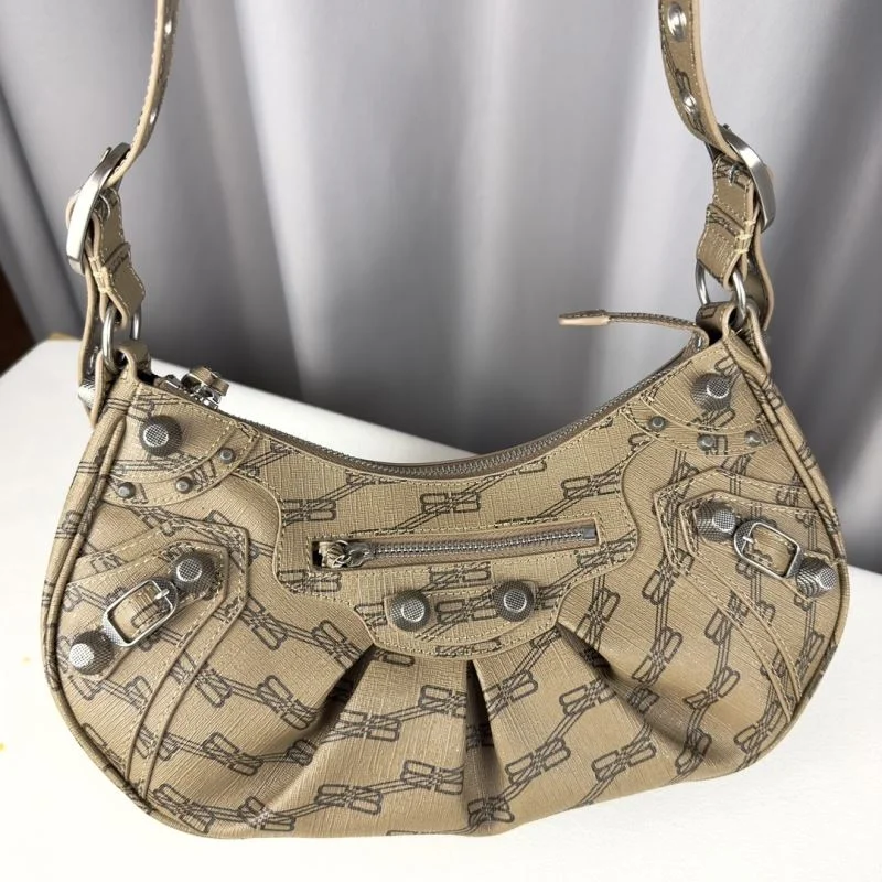 Balenciaga Le Cagole Half-Moon Bag - Brown Old Flower Edition TravelReady 38390