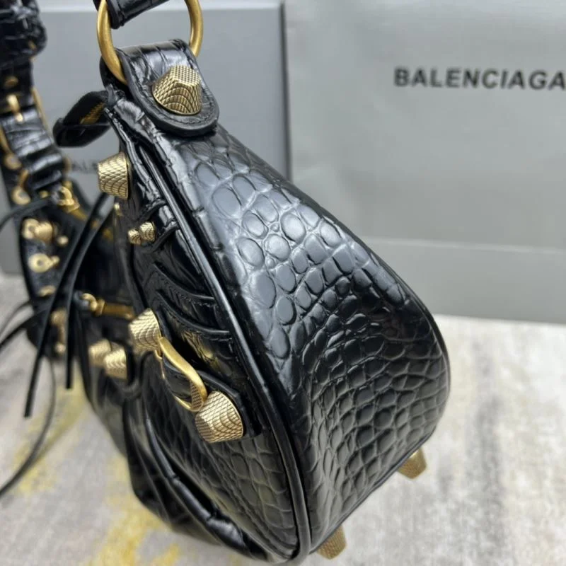 Thermal Balenciaga Le Cagole Half-Moon Crocodile Dumpling Bag 38345