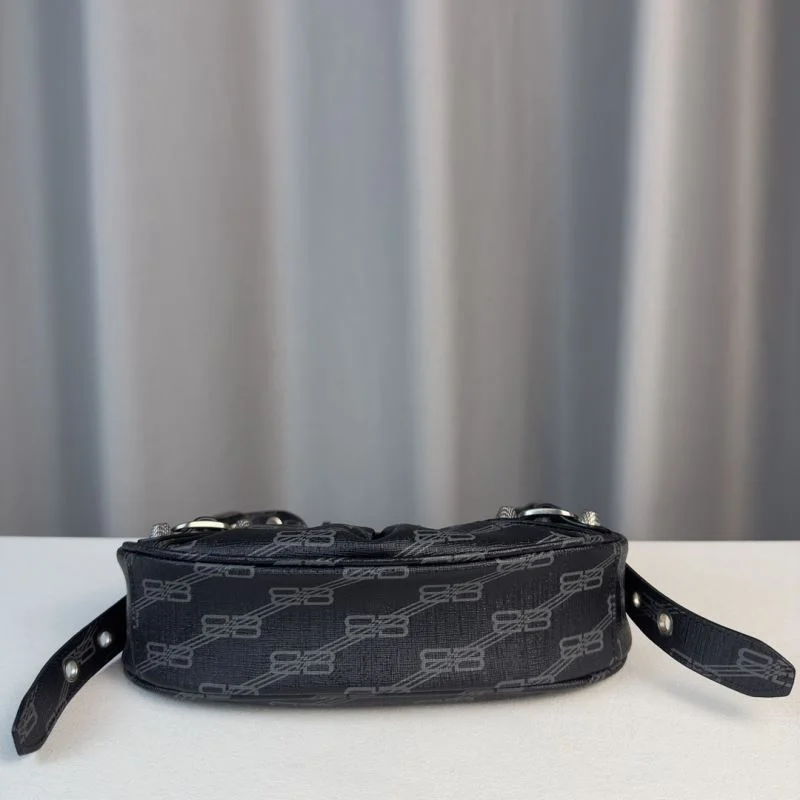 Thermal Balenciaga Le Cagole Half-Moon Crossbody Bag - Black 38391