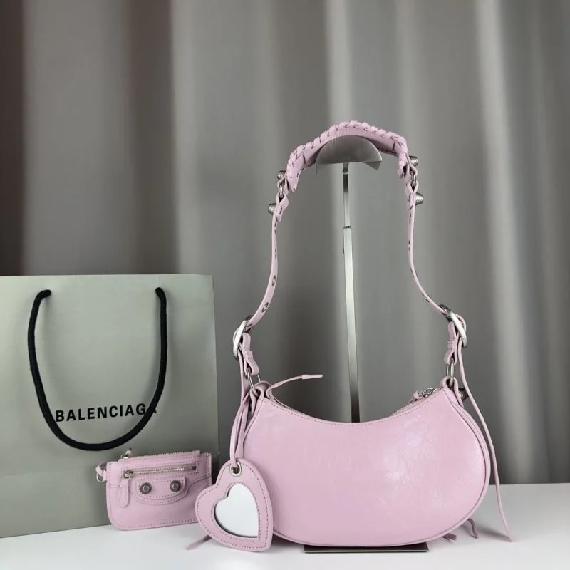 Balenciaga Le Cagole Half-Moon Crossbody Bag with Heart Mirror Attractive 38386