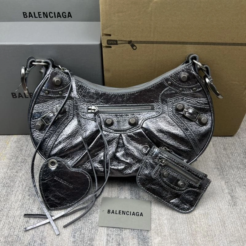 GoAnywhere Balenciaga Le Cagole Half-Moon Dumpling Bag - Silver Edition 75360