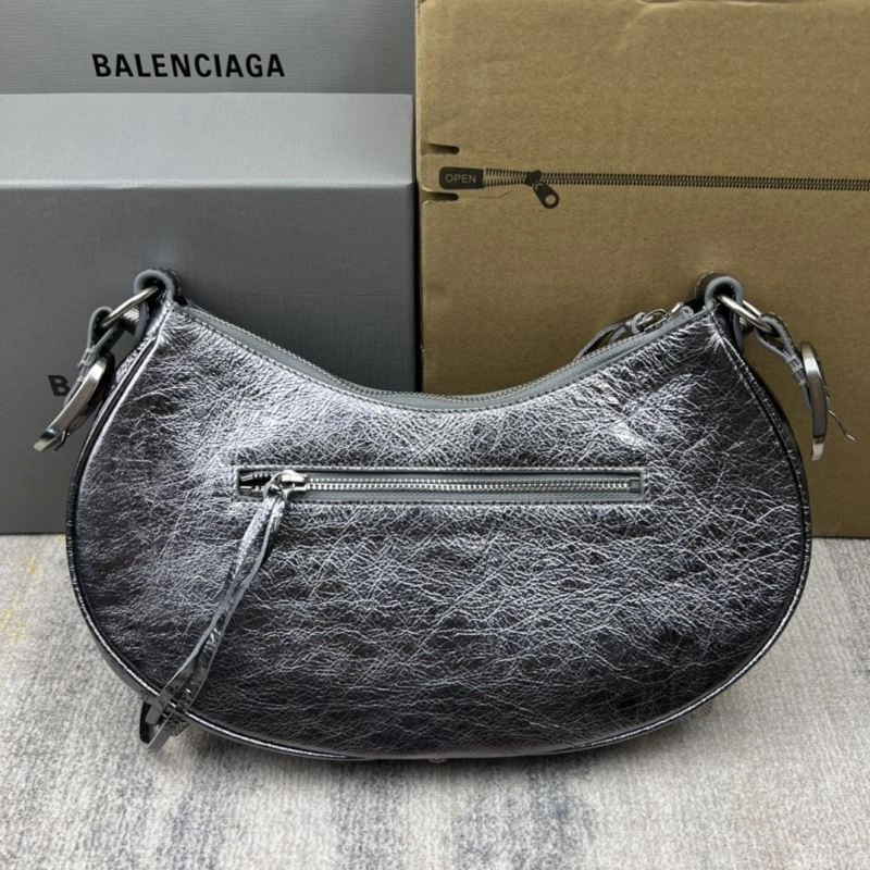GoAnywhere Balenciaga Le Cagole Half-Moon Dumpling Bag - Silver Edition 75360