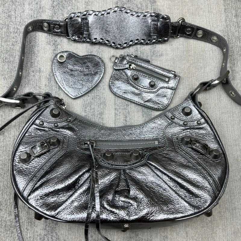 GoAnywhere Balenciaga Le Cagole Half-Moon Dumpling Bag - Silver Edition 75360