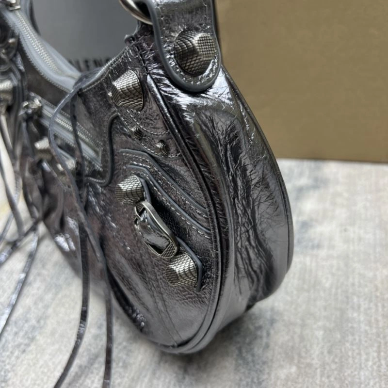 GoAnywhere Balenciaga Le Cagole Half-Moon Dumpling Bag - Silver Edition 75360