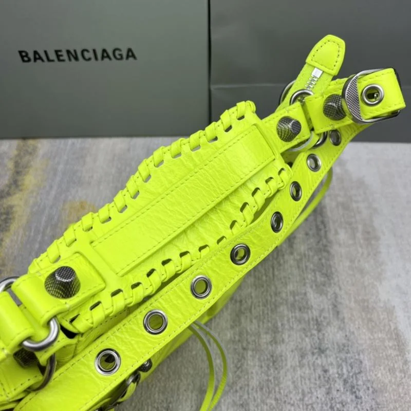 Original Balenciaga Le Cagole Half-Moon Dumpling Bag in Fluorescent Yellow 38337