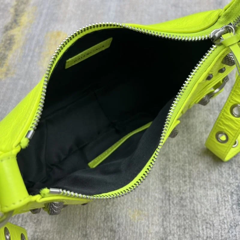 Original Balenciaga Le Cagole Half-Moon Dumpling Bag in Fluorescent Yellow 38337