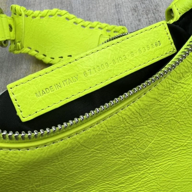 Original Balenciaga Le Cagole Half-Moon Dumpling Bag in Fluorescent Yellow 38337