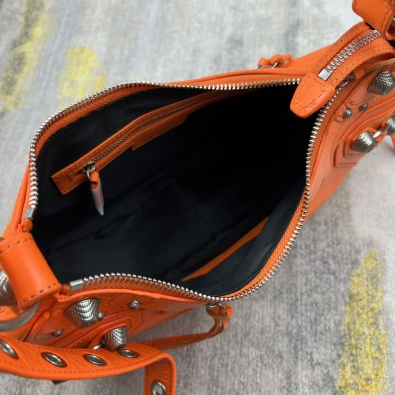 Balenciaga Le Cagole Half-Moon Dumpling Bag in Orange Wax Efficient 38349