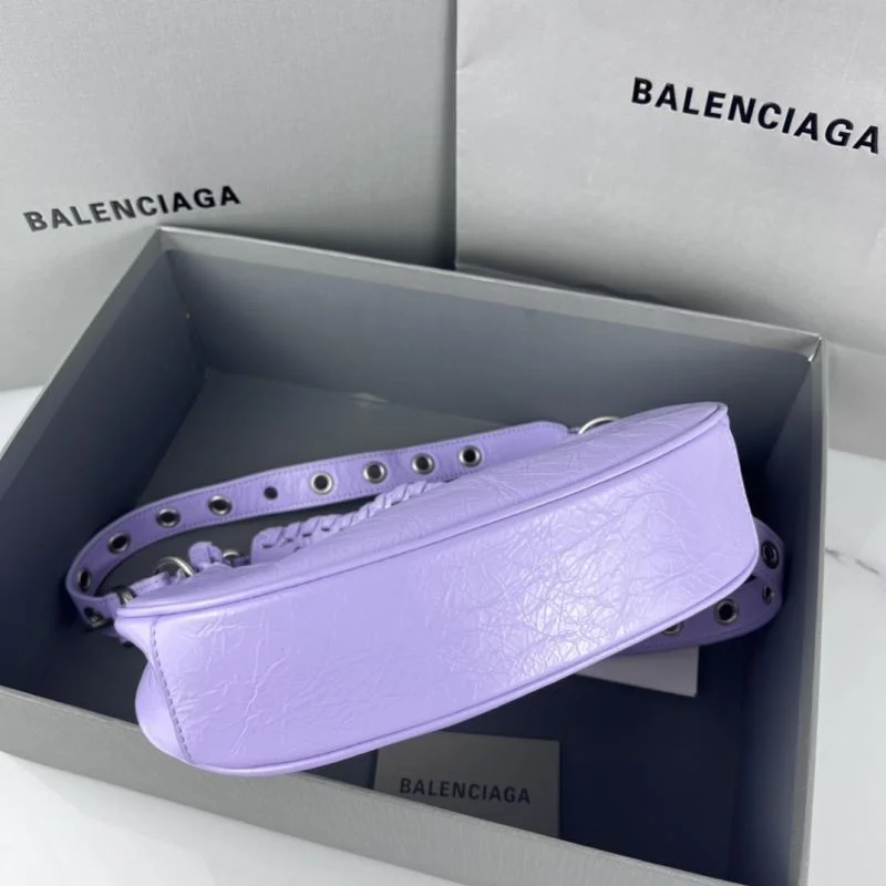 Balenciaga Le Cagole Half-Moon Dumpling Bag in Purple Supportive 38348