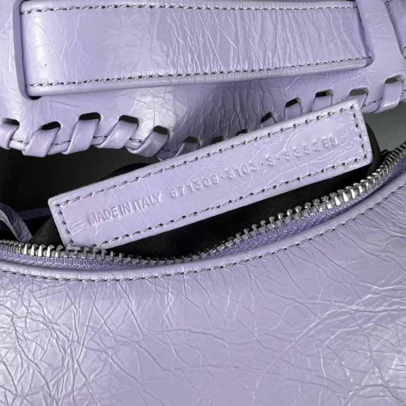 Balenciaga Le Cagole Half-Moon Dumpling Bag in Purple Supportive 38348