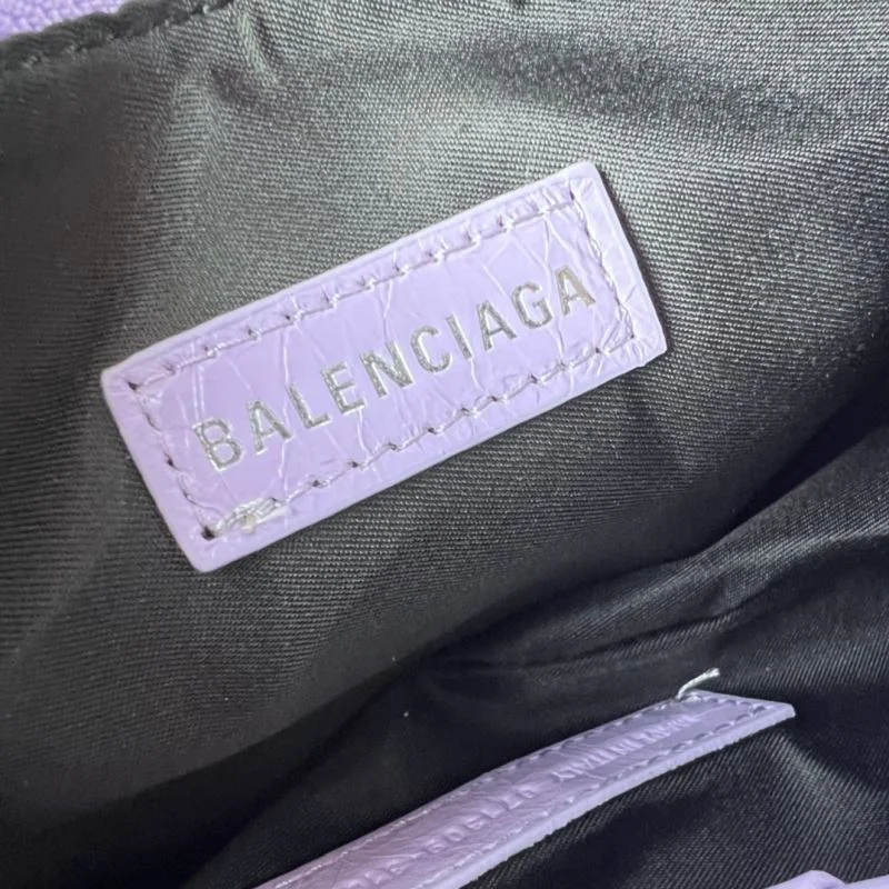 Balenciaga Le Cagole Half-Moon Dumpling Bag in Purple Supportive 38348