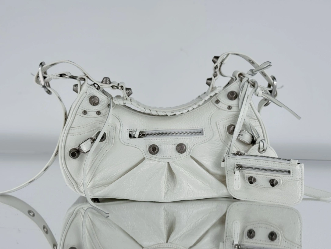 Balenciaga Le Cagole Half-Moon Dumpling Bag with Silver Buckle GoodFit 61074