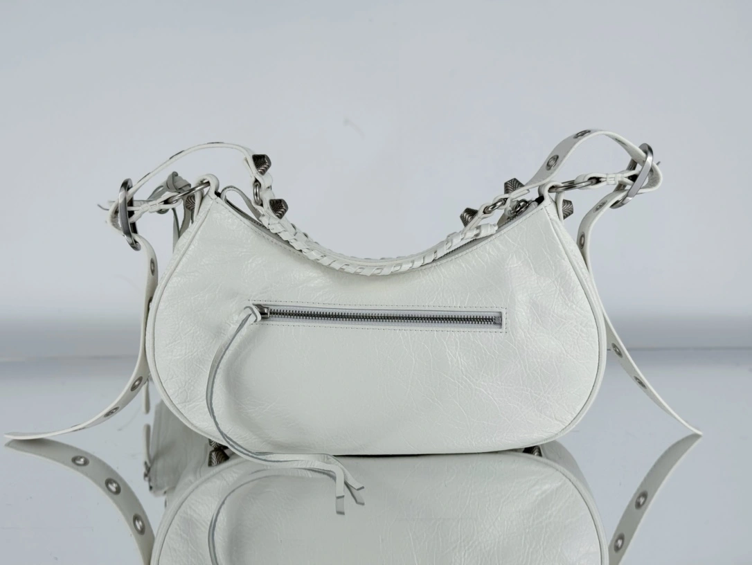 Balenciaga Le Cagole Half-Moon Dumpling Bag with Silver Buckle GoodFit 61074