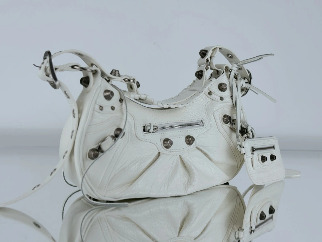 Balenciaga Le Cagole Half-Moon Dumpling Bag with Silver Buckle GoodFit 61074