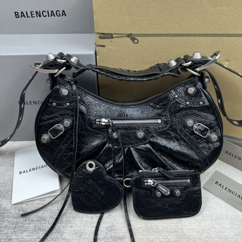 ZipUp Balenciaga Le Cagole Half-Moon Leather Dumpling Bag 38342