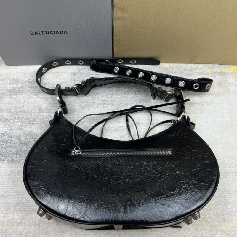ZipUp Balenciaga Le Cagole Half-Moon Leather Dumpling Bag 38342