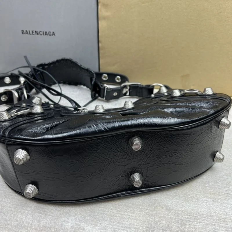 ZipUp Balenciaga Le Cagole Half-Moon Leather Dumpling Bag 38342