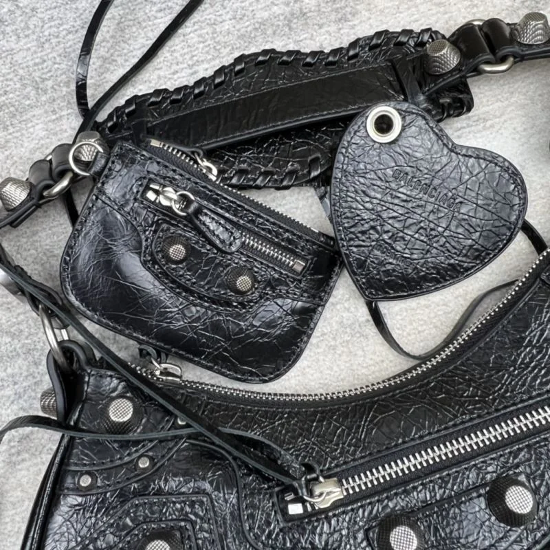 ZipUp Balenciaga Le Cagole Half-Moon Leather Dumpling Bag 38342