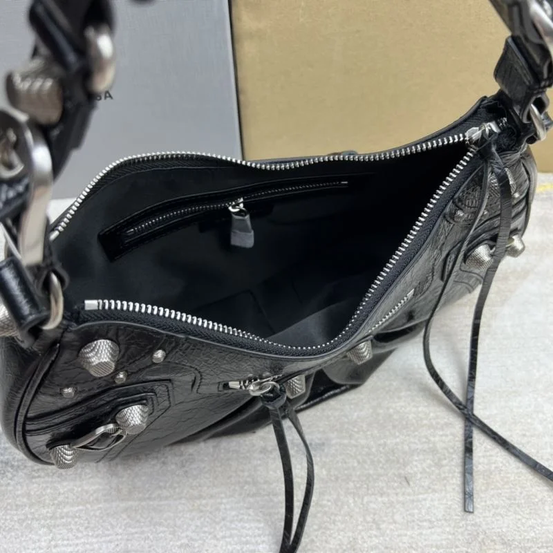ZipUp Balenciaga Le Cagole Half-Moon Leather Dumpling Bag 38342