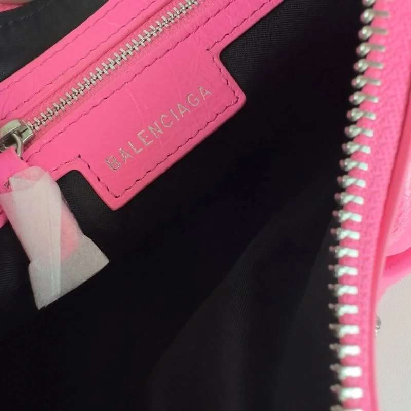 Premium Balenciaga Le Cagole Half-Moon Pink Twill Crossbody Bag 38355