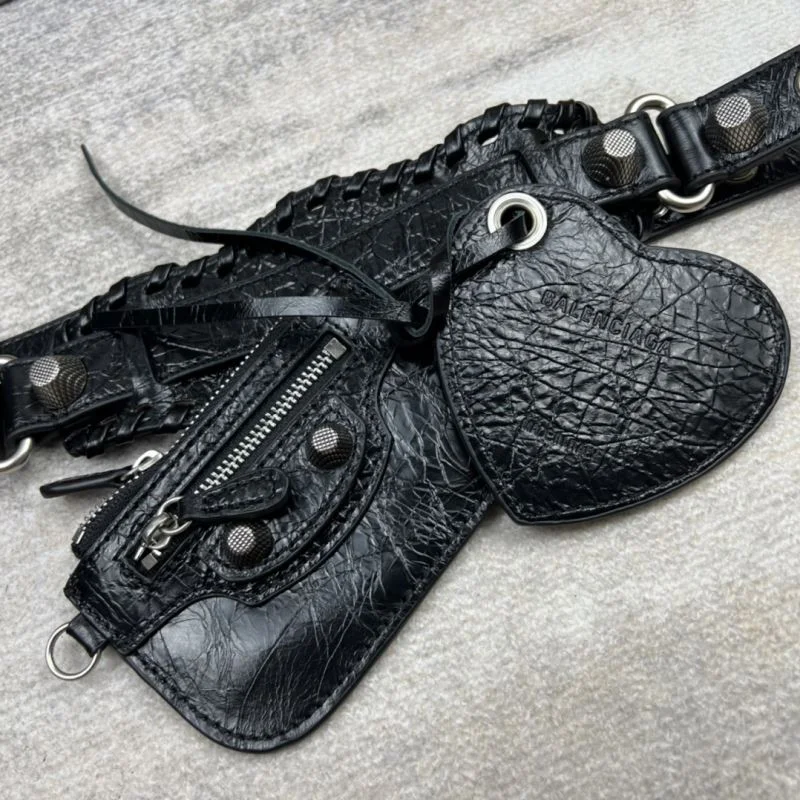 Balenciaga Le Cagole Half-Moon Shoulder Bag in Oil Wax Leather SmoothTexture 38366