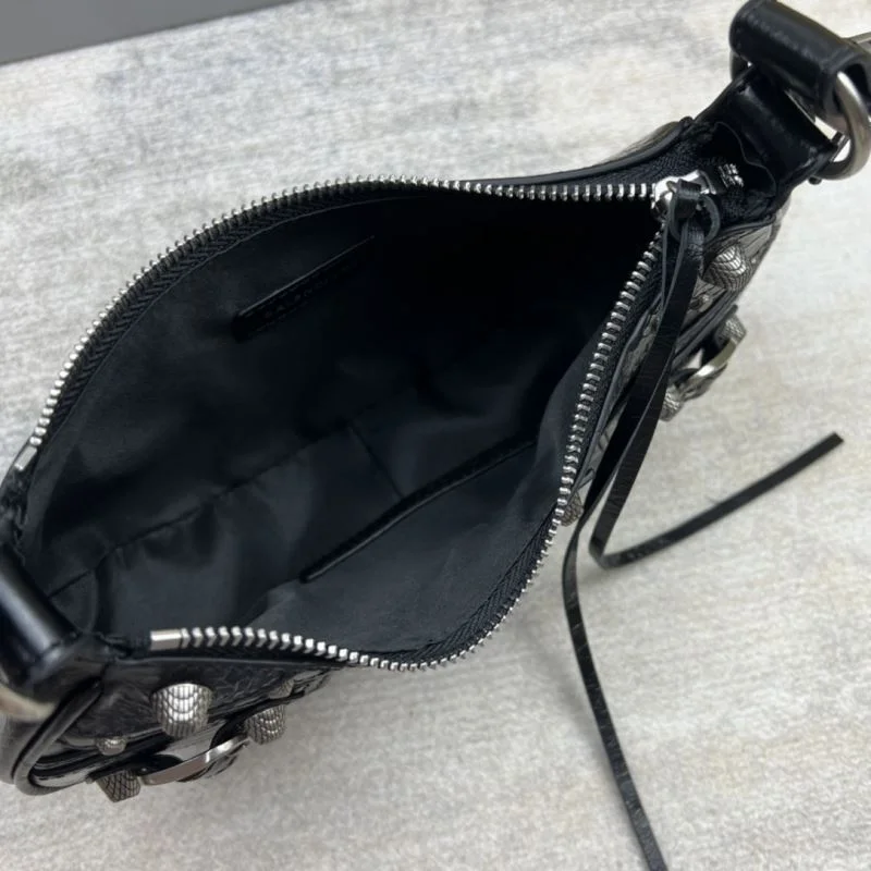 Balenciaga Le Cagole Half-Moon Shoulder Bag in Oil Wax Leather SmoothTexture 38366