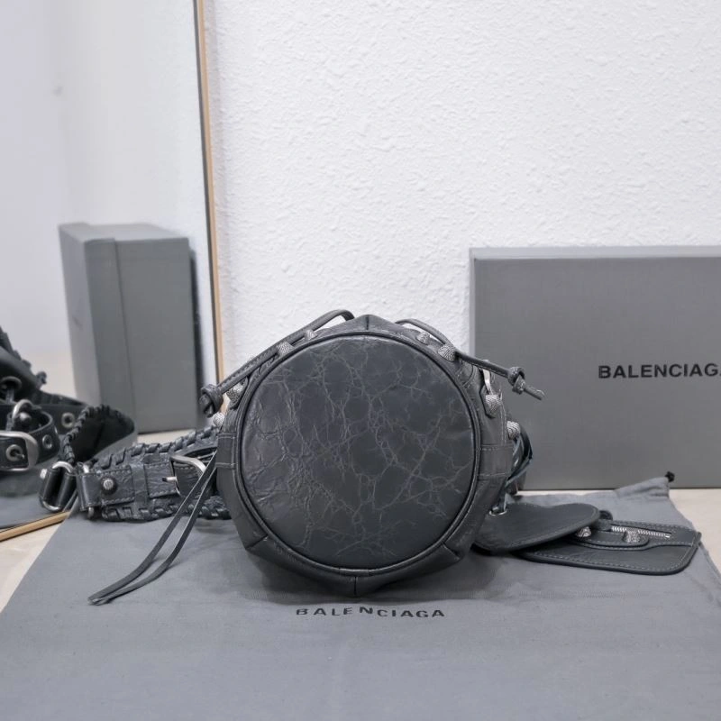TimelessDesign Balenciaga Le Cagole Heart-Mirror Bucket Bag in Lambskin 75344