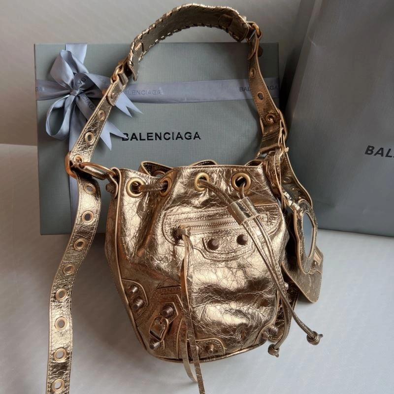 Balenciaga Le Cagole Heart-Mirror Bucket Bag in Lambskin HighQuality 75345