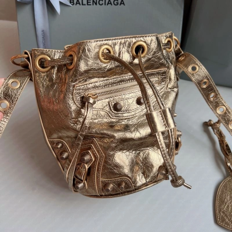 Balenciaga Le Cagole Heart-Mirror Bucket Bag in Lambskin HighQuality 75345
