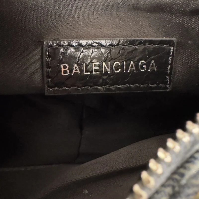 Effortless Balenciaga Le Cagole Light Blue Denim Half-Moon Crossbody Bag 38393