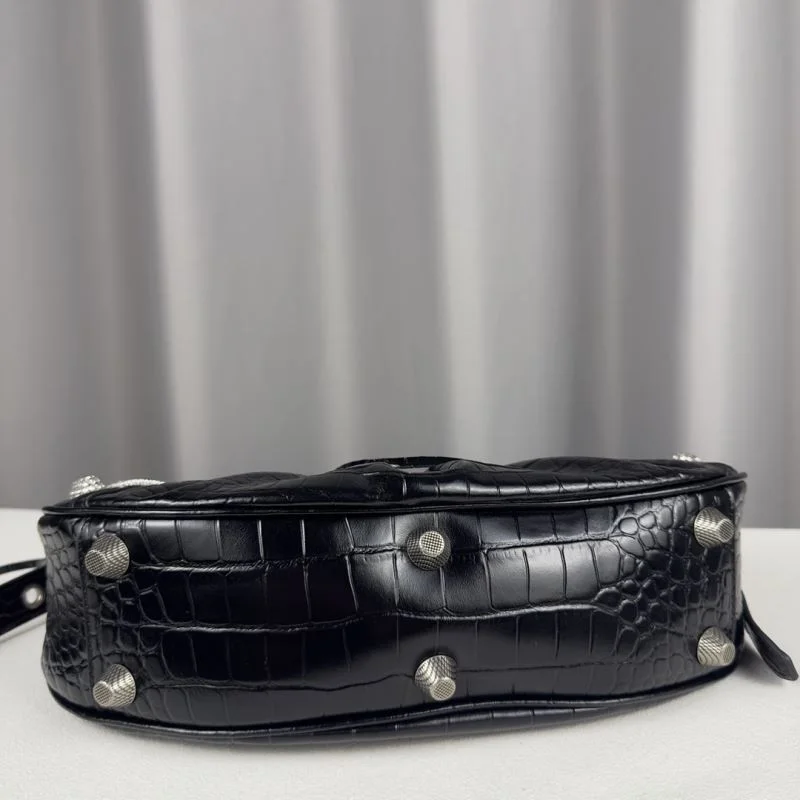 Balenciaga Le Cagole Luxe Crocodile-Embossed Shoulder Bag OnTrend 38379
