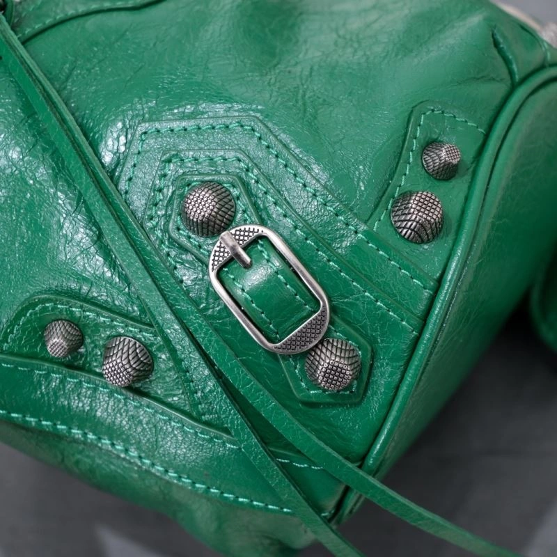 Balenciaga Le Cagole Luxe Lambskin Bucket Bag with Heart Mirror Refined 75352