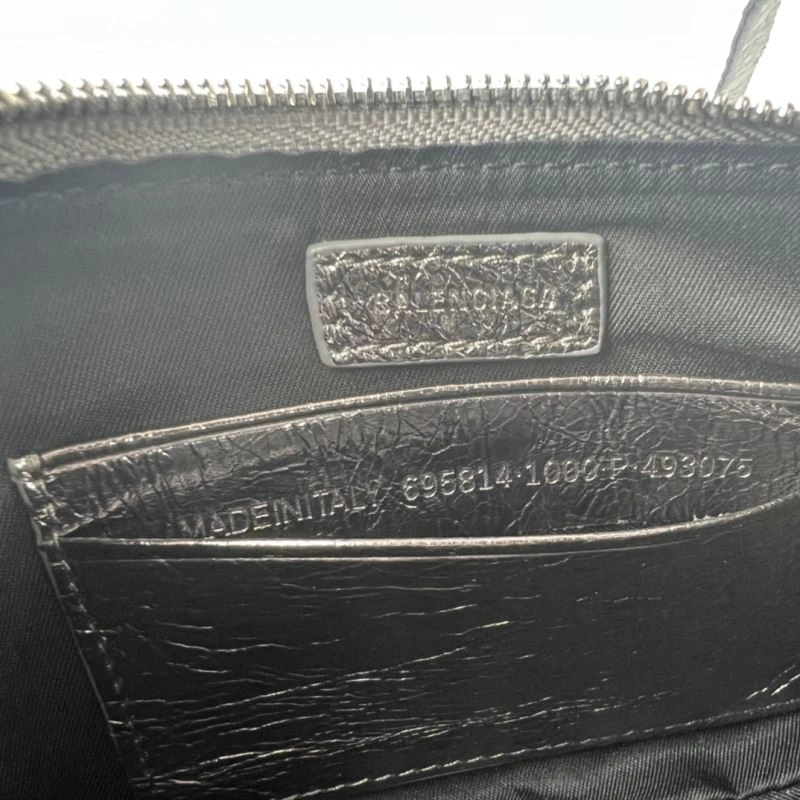 Supportive Balenciaga Le Cagole Mini Cracked Silver Bag with Silver Buckle 78814