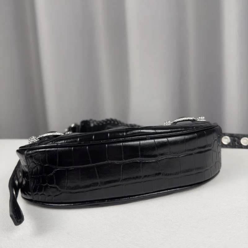 Compact Balenciaga Le Cagole Mini Croc-Patterned Shoulder Bag 38398