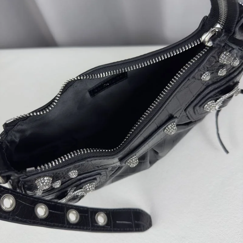 Compact Balenciaga Le Cagole Mini Croc-Patterned Shoulder Bag 38398