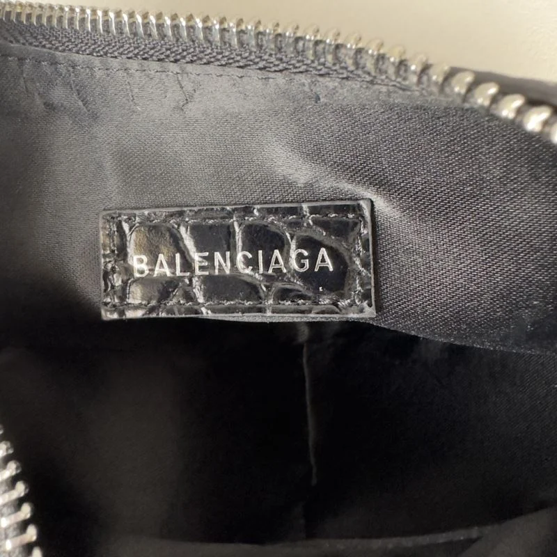 Compact Balenciaga Le Cagole Mini Croc-Patterned Shoulder Bag 38398