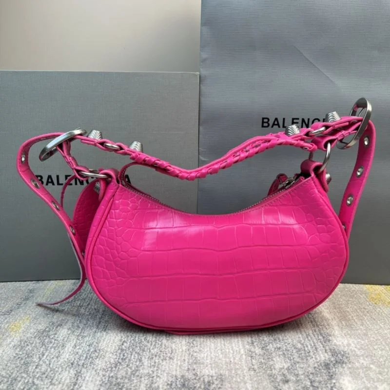 EyeCatching Balenciaga Le Cagole Mini Crocodile Half-Moon Bag 38372