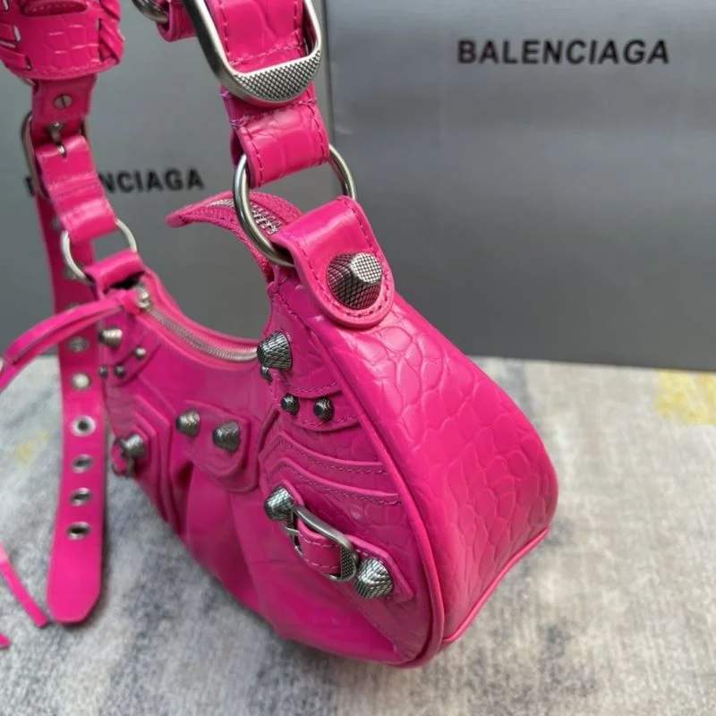 EyeCatching Balenciaga Le Cagole Mini Crocodile Half-Moon Bag 38372