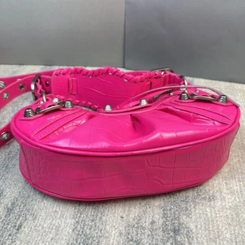 EyeCatching Balenciaga Le Cagole Mini Crocodile Half-Moon Bag 38372