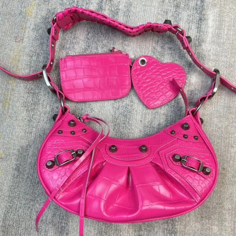 EyeCatching Balenciaga Le Cagole Mini Crocodile Half-Moon Bag 38372